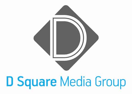 Black and White D Square Media Group Logo